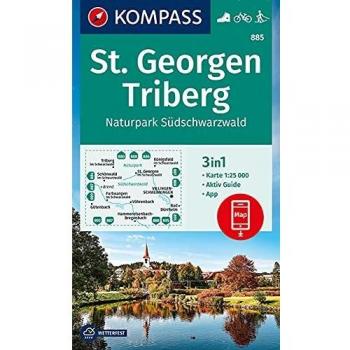 Mapa de Senderismo 885 St. Georgen, Triberg, Naturpark Schwarzwald del Sur 1:25.000 con Guía de Actividades y Mapa Offline