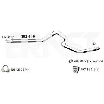 Tubo de escape ERNST 392419 - Abgasrohr trasero