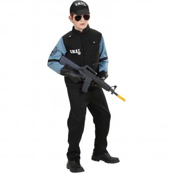 Disfraz Infantil SWAT Original - Talla M (8-10 Años) con Uniforme Completo y Gorra