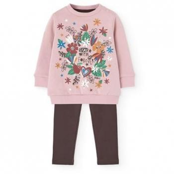 Boboli conjunto de punto para bebé niña con sudadera y leggings, modelo AW24239116