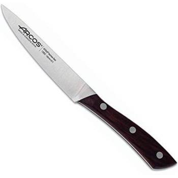 Arcos Serie Natura, Cuchillo Mondador, Hoja de Acero Inoxidable Forjado Nitrum 100 mm, Mango de Madera Palisandro color Marrón