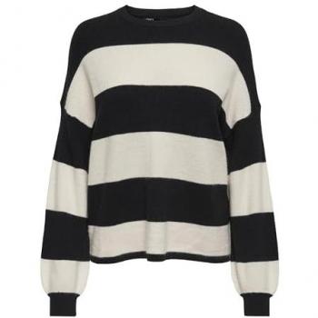 Suéter de punto Comfort Fit con diseño de rayas anchas y hombros caídos modelo 'ATIA', tamaño XS - negro