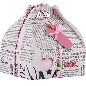 Caja de regalo Case (incl. body a rayas con aplique, pantalón, calcetines y corazoncito de tela) rosa