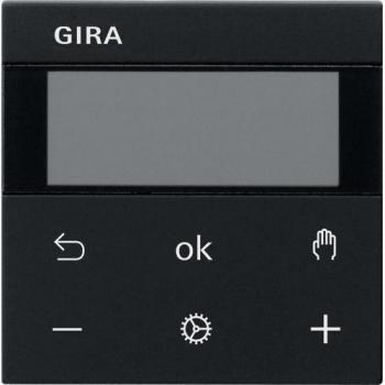 Gira System 3000 Matte Black Thermostat Control Display