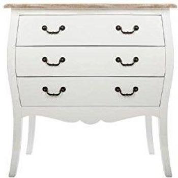 Cómoda Chrysa blanca de 3 cajones en MDF - 74x76x37 cm
