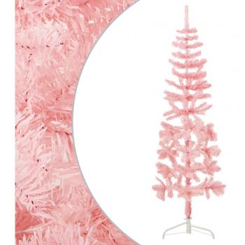 vidaXL Slim Artificial Half Christmas Tree with Stand Pink 150 cm