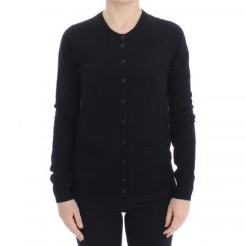 Dolce & Gabbana Black Wool Button Cardigan Sweater Top - IT46|XL, Female, Size: L