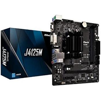 Placa Base Micro ATX Asrock J4125M con Procesador Intel Quad-Core Integrado, 2 Slots DDR4, Salidas VGA, DVI y HDMI