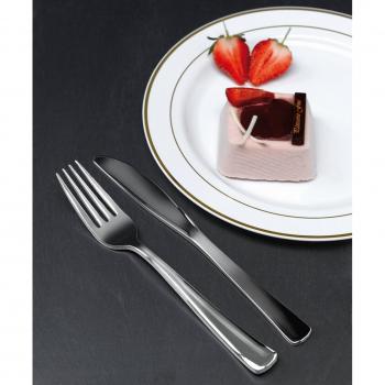 MOZAIK 20 platos de plástico de 19cm en color blanco con el borde dorado
