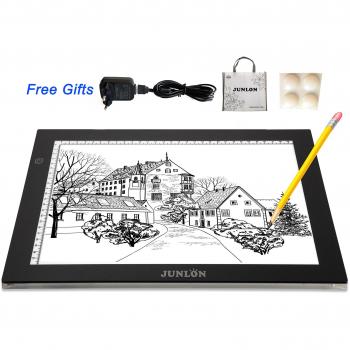 JUNLON A4 Tablero de Trazado LED Tracing Table Light Box Pad de Dibujo Pad Brillante para Dibujar Artistas Tatuaje Plantilla Artcraft Tracing Animación Extremadamente Brillante Ligera Ajustable