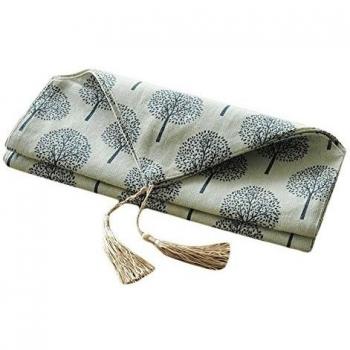 Sabmer Little Tree Pattern Cotton Table Runners for Tea Table, Coffee Table, Dining, Party Banquet