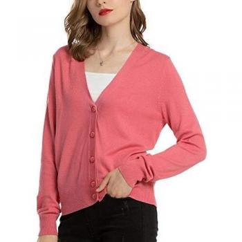 Woolen Bloom Cárdigan Mujeres Chaqueta de Punto Básico de Manga Larga con Botones Rebecas Camisetas de Fiesta Blusas Largas Chal Flojo Elegante