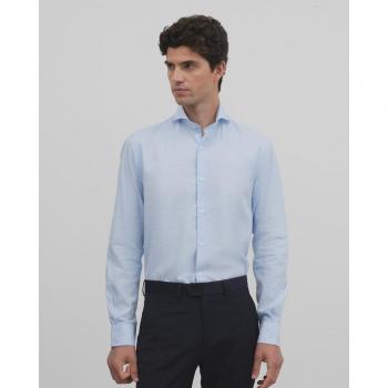 Camisa de vestir cuadro vichy celeste para Hombre