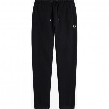 Fred Perry Men's Black Cotton Loopback Sweatpants