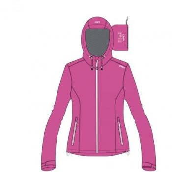 CMP Women's Fuchsia Rain Jacket with Fixed Hood - 3XL