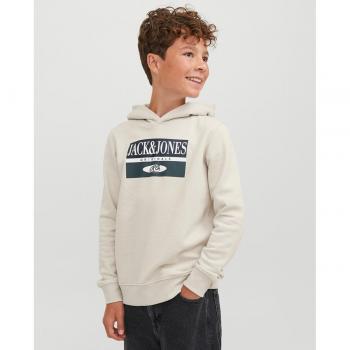 Sudadera Jack & Jones Junior Arthur beige con capucha de niño