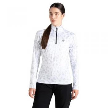 Dare2B Women's Divulge Lightweight Core Stretch Technical Sweatshirt, Quick-Drying, Regular Fit, White