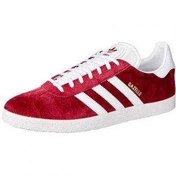 adidas Men's Gazelle Gymnastics Shoes, Red Collegiate Burgundy/FTWR White/Gold Met, 8.5 UK