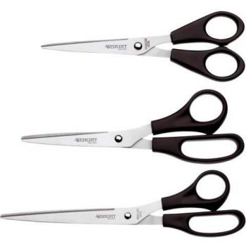 Tijera de oficina Westcott 15,5 cm, mango plástico color negro, longitud 155 mm, para diestros