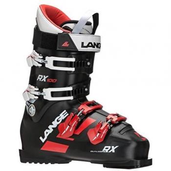 LANGE RX 100 Botas de Esquí, Hombre, Negro/Rojo, 24.5