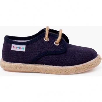 Pisamonas Bluchers Lino Cordones Y Base Yute - Zapato inglés de bebés, material de lino, suela de yute, cordones ajustables