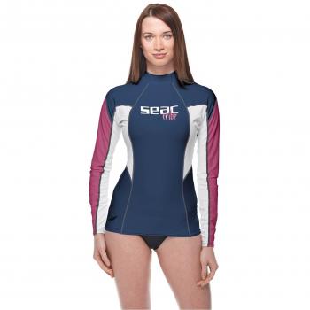Seac RAA Long EVO Donna Rash Guard - Camiseta de Manga Larga para Mujer, Mujer, 1550002002080A, Azul/Rosa, Large