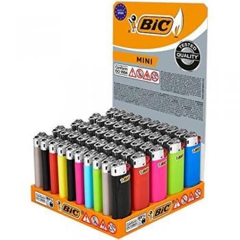 Pack de 50 Encendedores Bic Mini J-25 en Diversos Colores