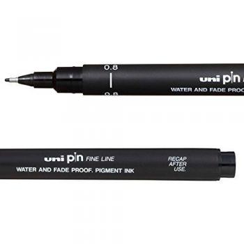 Uniball Pin Dibujo Pen 0.8mm - Color: Negro