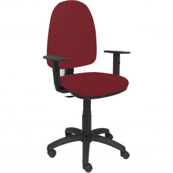 Piqueras y Crespo Silla AYNA Bali Granate Brazos Regulables Oficina, Tela, 115x46x40 cm