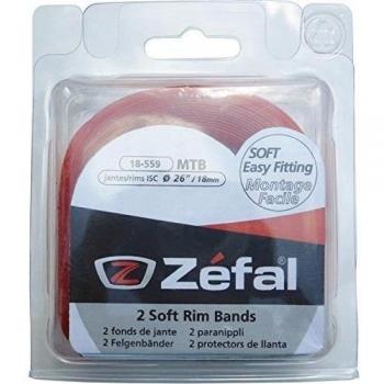 ZEFAL Soft PVC Blíster 2 Cintas Llantas, Unisex, Rojo, 26-18 mm