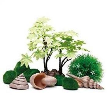 biOrb 15L Summer Aquarium Decor Set with Realistic Plants and Stones