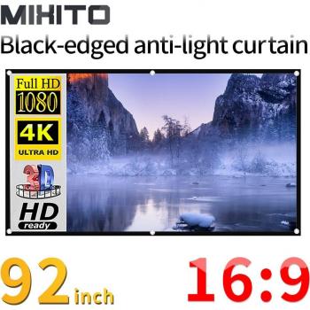 Proyector Portátil Xiaomi de 92 Pulgadas, Pantalla a Prueba de Luz, Alta Definición 3D, Interior y Exterior, Formato 16:9