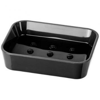 Wenko Candy Jabonera, Poliestireno, Negro, 9x12x3 cm
