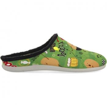 Zapatillas de casa tipo babucha verdes con estampado gartcosh