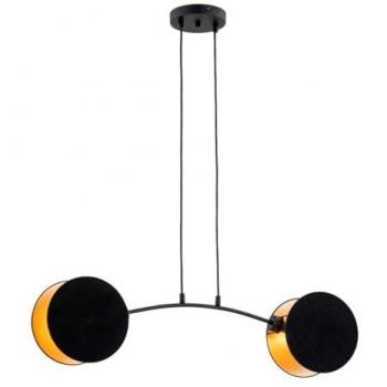 Lámpara de Suspensión Motif EPIKASA, Acero con Recubrimiento de Polvo, Negro y Oro, 82x100x11 cm