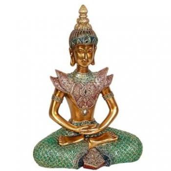 Figura Decorativa Romimex Dorado Resina Buda 21 x 29 x 11 cm
