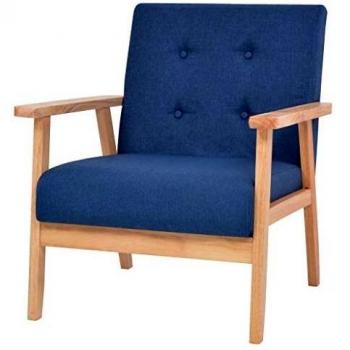 vidaXL Sillón de tela azul