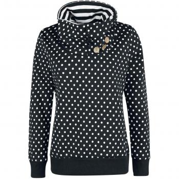 Hailys Annie Sudadera con Capucha Negro-Blanco L