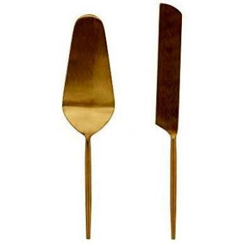 Kave Home - Set Lite de 2 Cubiertos para Pastel Dorado