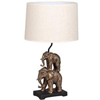 Lámpara Sobremesa Elefantes Poliresina 38x38x64 Cm - Beige/Marrón - Estilo y Elegancia
