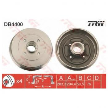 Tambor de freno TRW DB4400, 1 pieza, compatible con vehículos, fabricado por TRW, alta calidad y durabilidad