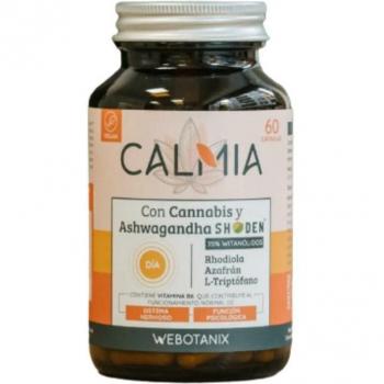 WeBotanix Calmia Día con Ashwagandha, Triptófano, Azafrán y Rhodiola - 60 Cápsulas - Suplemento para Control de Estrés y Ansiedad, Mej