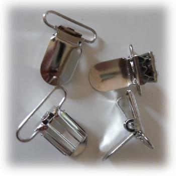 Pinzas para chupete Artemio 38x16 mm 8 unidades, Cierres para tirantes y pezones Plata 3,8 x 1,6 cm