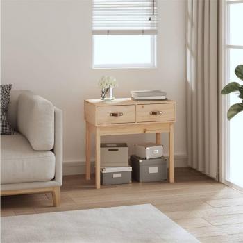 Mesa consola de madera maciza de pino 76,5x40x75 cm en colores Natural, Blanco, Gris y Marrón, ideal para salón como mesa de sofá o mueble recibidor