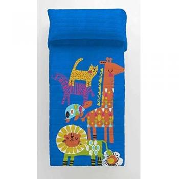 COOL KIDS Colcha Bouti Reversible Funny Jungle Cama 105 cm