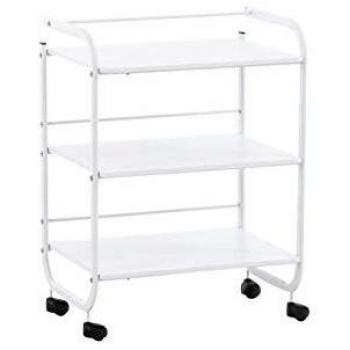 Carrito de Servicios Profesional PL902 con Ruedas y Estantes de Madera