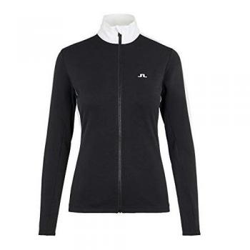 J. Lindeberg W Loa Mid Jacket - Chaqueta con Sensor de Fibra Cepillado, Color Negro, tamaño Large
