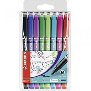 Fineliner STABILO SENSOR 0,7mm - Set de 8 colores en estuche plástico