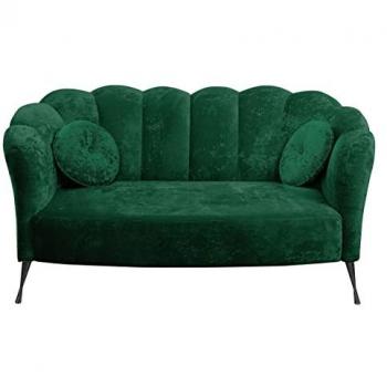 Sofá Providence 151 Tapizado en Tela Verde con Patas de Metal - 155 x 83 x 78 cm