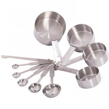 Belle Vous Set 10 Piezas Tazas y Cucharas de Medir Acero Inoxidable - Kits Para Hornear y Cocinar de Tazas Anidadas y Cuchara y Cucharadita - Herramienta para Nivelar Incluida - Para Ingredientes Sólidos y Líquidos